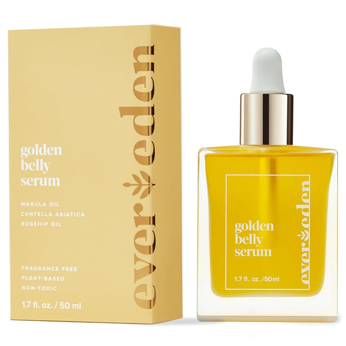 Evereden Golden Belly Serum, 1.7 fl oz. -Women's Belly Oil for Pregnancy and Postpartum