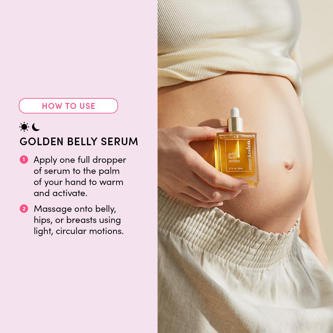 Evereden Golden Belly Serum, 1.7 fl oz. -Women's Belly Oil for Pregnancy and Postpartum