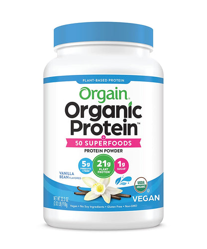 Orgain Organic Protein + Superfoods Powder, Vanilla Bean 2.02lb