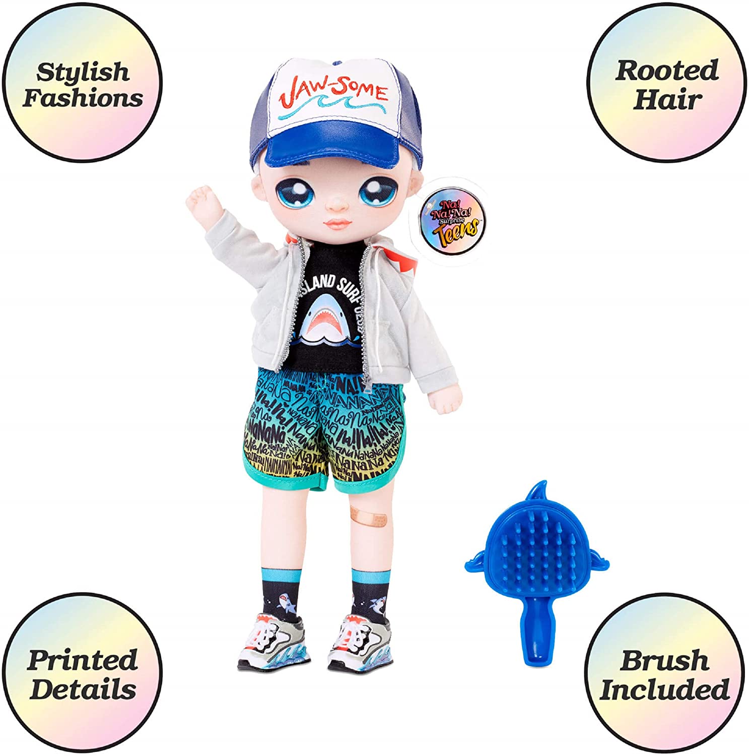 Na! Na! Na! Surprise Teens Fashion Doll – Quinn Nash, 11 Boy Doll, Shark Inspired