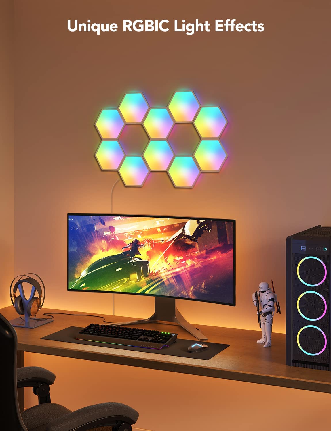 Govee Glide Hexa Light Panels, Smart LED Hexagon Wall Lights