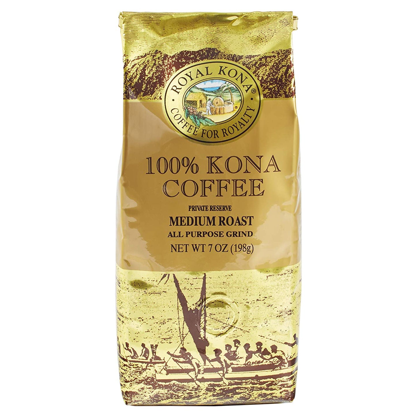 Royal Kona 100% Hawaiian Kona Coffee, Medium Roast - 7 Ounce Bag