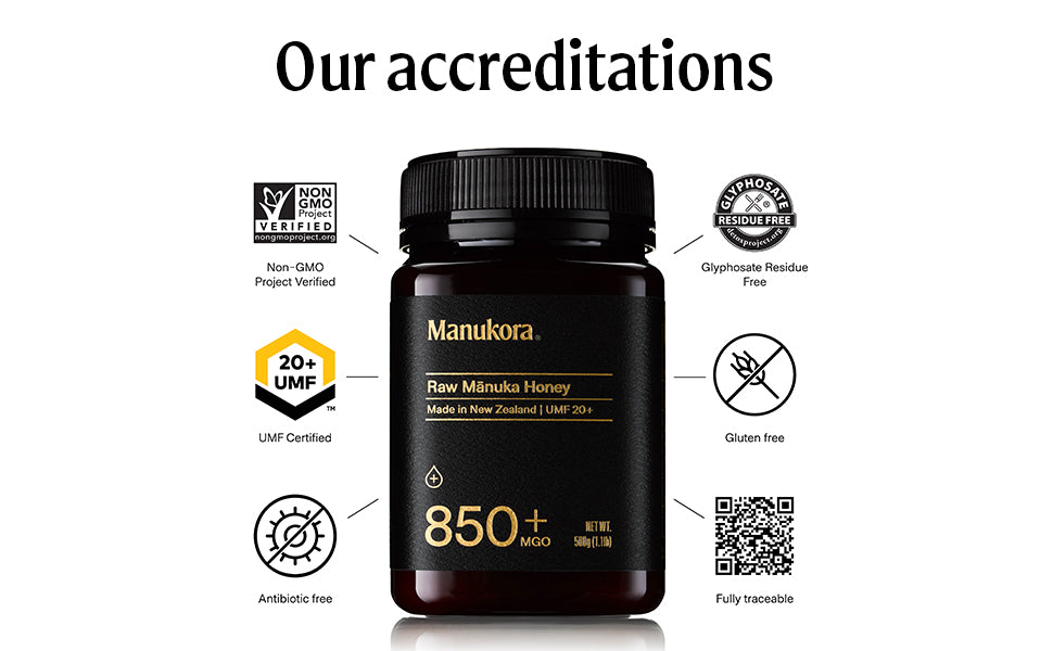 Manukora UMF 20+/MGO 850+ Raw Manuka Honey (250g/8.8oz)