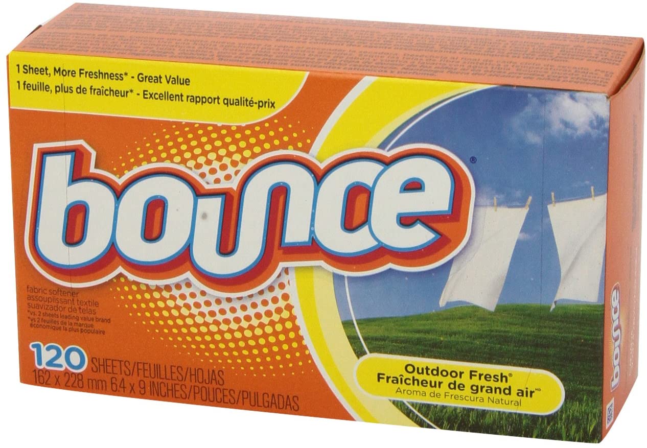 Bounce Dryer Sheets Laundry Fabric Softener, Outdoor Fresh Scent, 120 Count