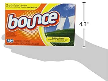 Bounce Dryer Sheets Laundry Fabric Softener, Outdoor Fresh Scent, 120 Count