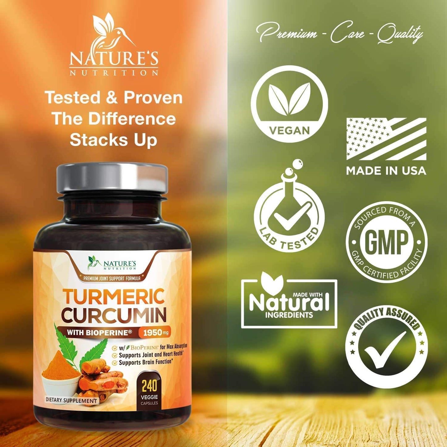 Turmeric Curcumin with BioPerine - 240 Capsules