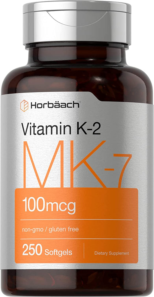 Vitamin K2 MK7 100mcg | 250 Softgels by Horbaach