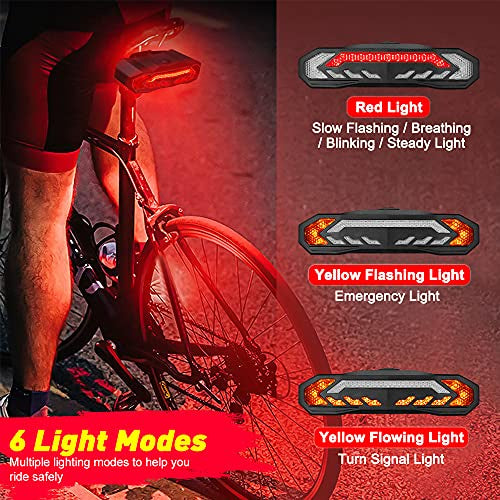 Onvian Smart Bike Tail Light with Turn Signals, Bicycle Alarm