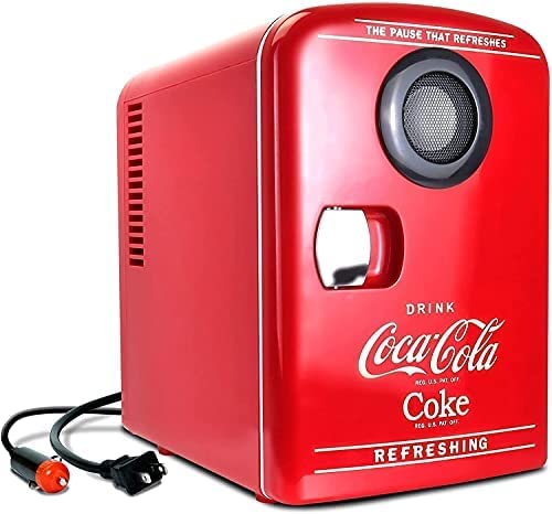 Coca-Cola Mini Portable Fridge with Bluetooth Speaker