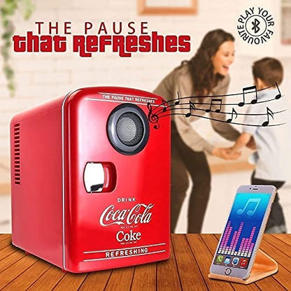 Coca-Cola Mini Portable Fridge with Bluetooth Speaker