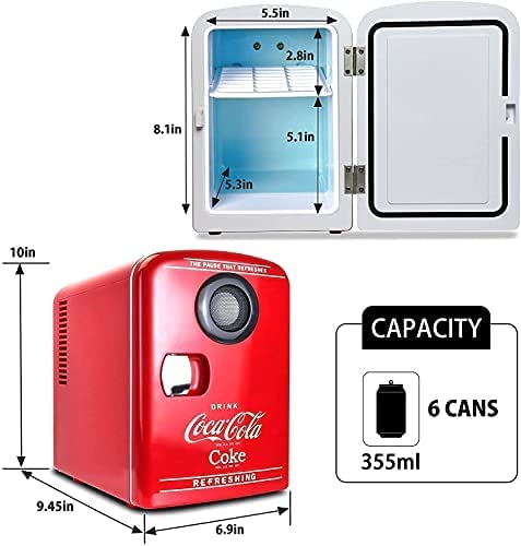 Coca-Cola Mini Portable Fridge with Bluetooth Speaker