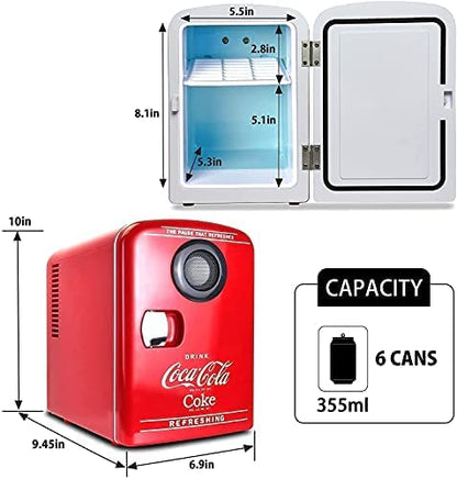 Coca-Cola Mini Portable Fridge with Bluetooth Speaker