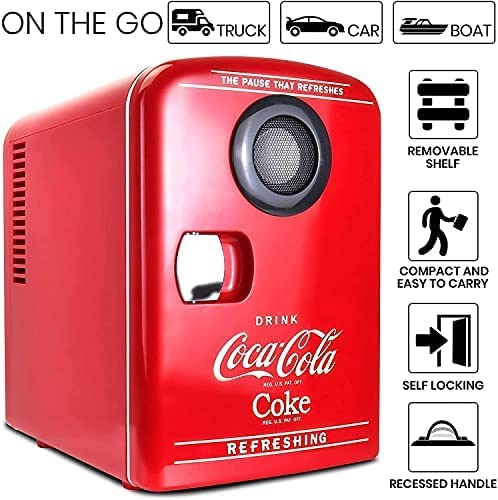 Coca-Cola Mini Portable Fridge with Bluetooth Speaker